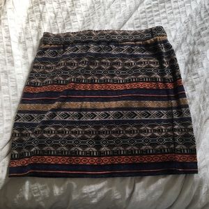 Aztec pattern pencil skirt